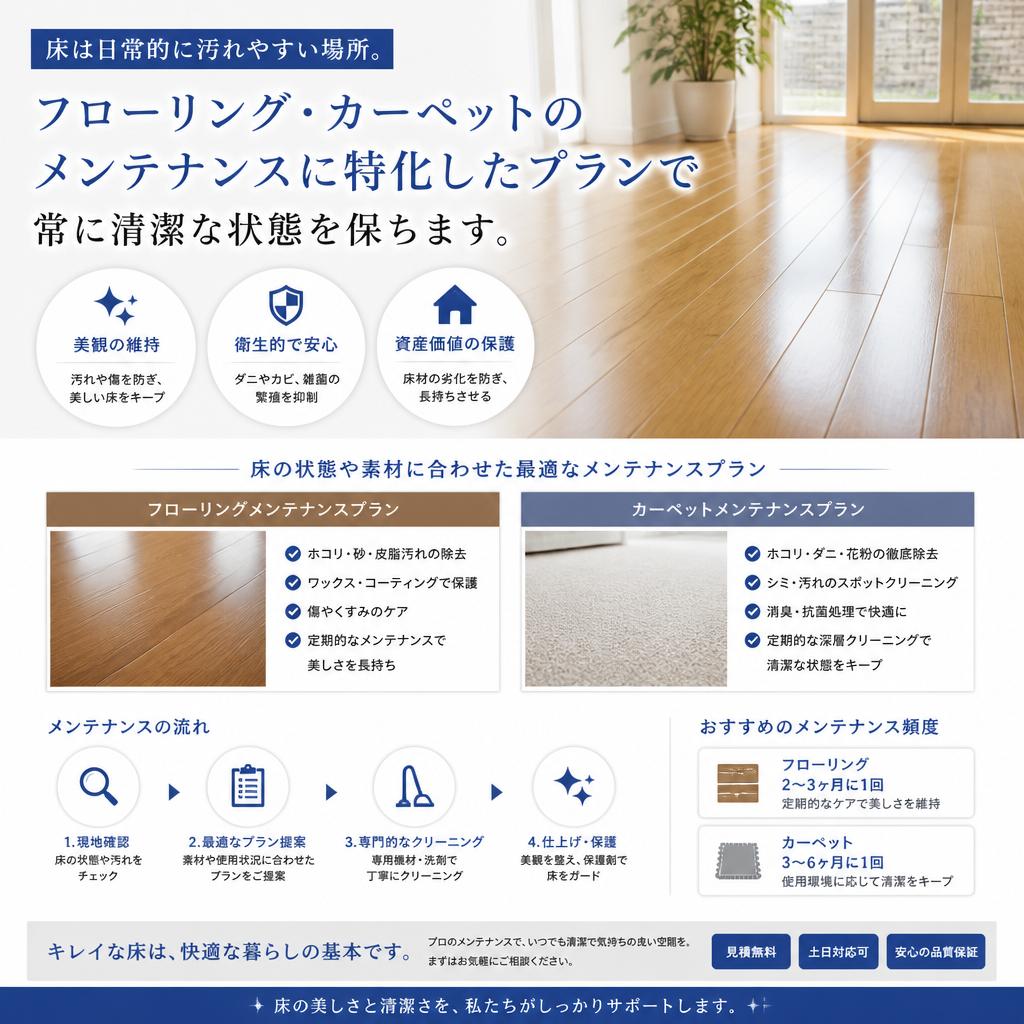 床のクリーニング