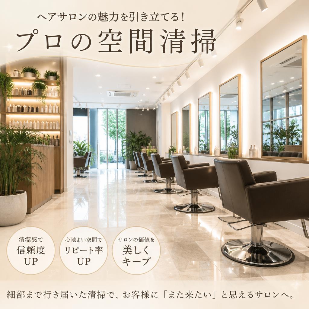 ヘアサロンの魅力を引き立てる！プロの空間清掃
