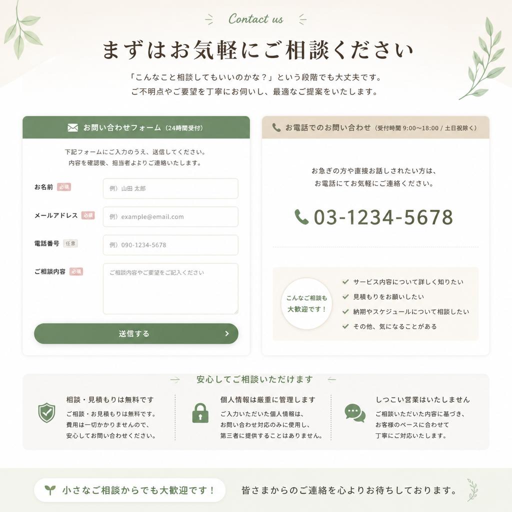 今すぐお問い合わせを！