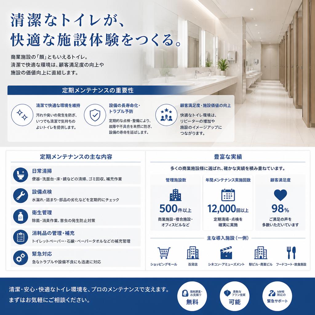 商業施設におけるトイレ清掃の役割