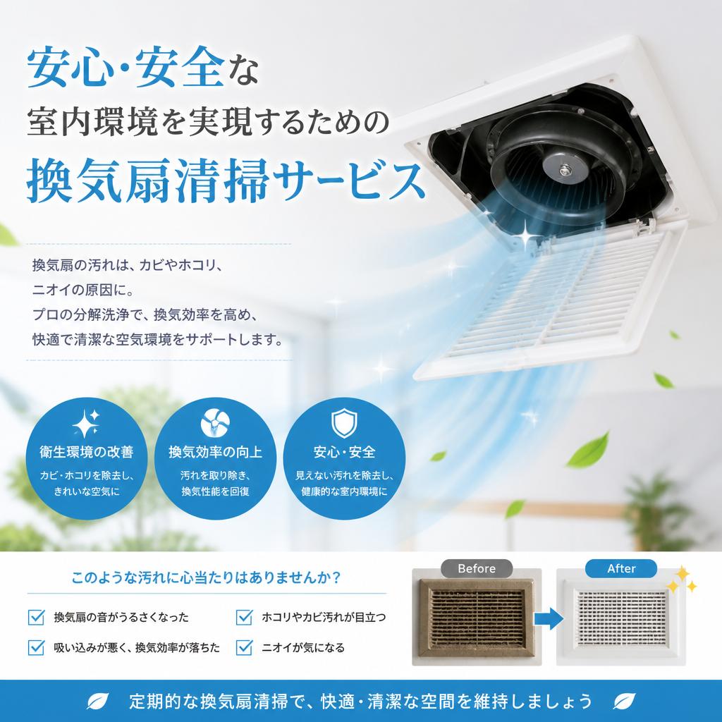 安心・安全な室内環境を実現するための換気扇清掃サービス