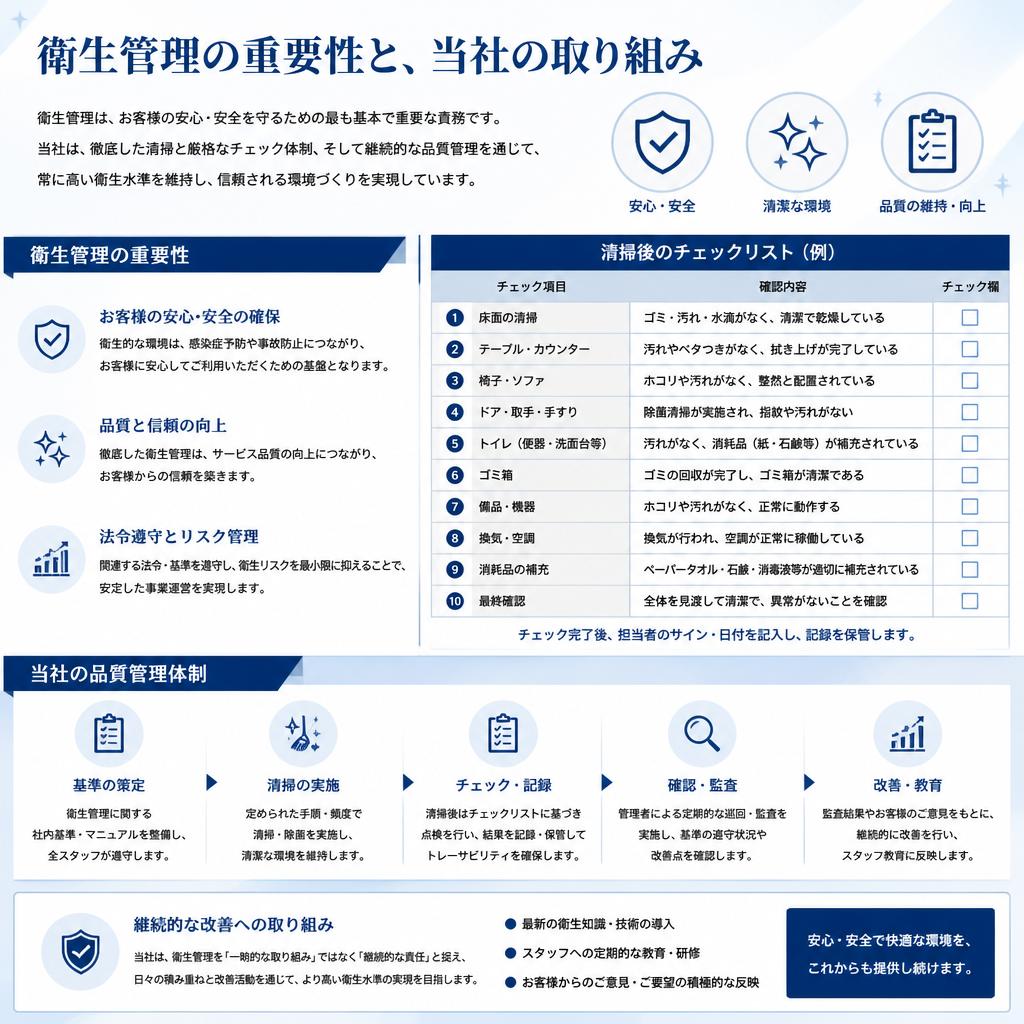 衛生管理への取り組み