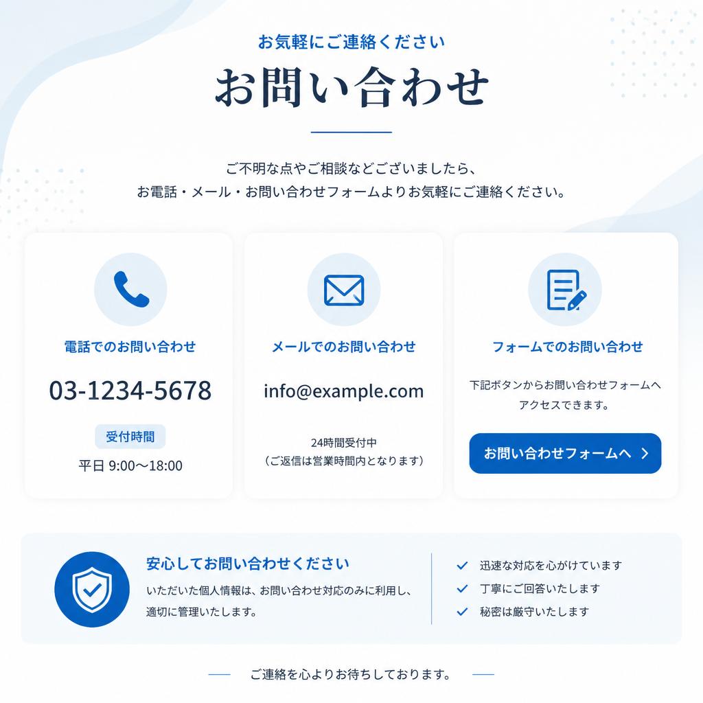 今すぐお問い合わせを！