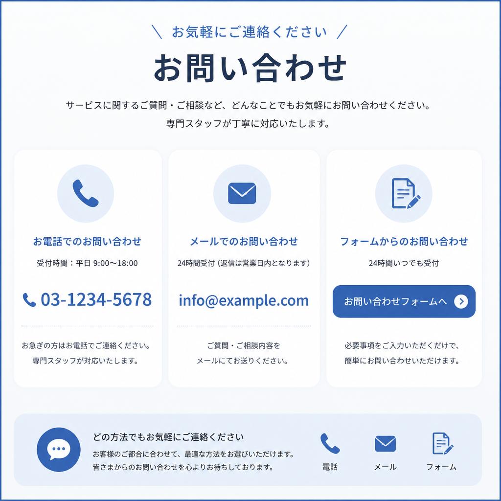 今すぐお問い合わせを！