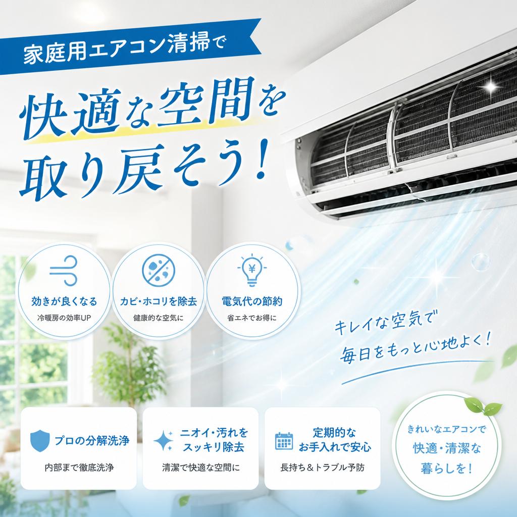 家庭用エアコン清掃で快適な空間を取り戻そう！