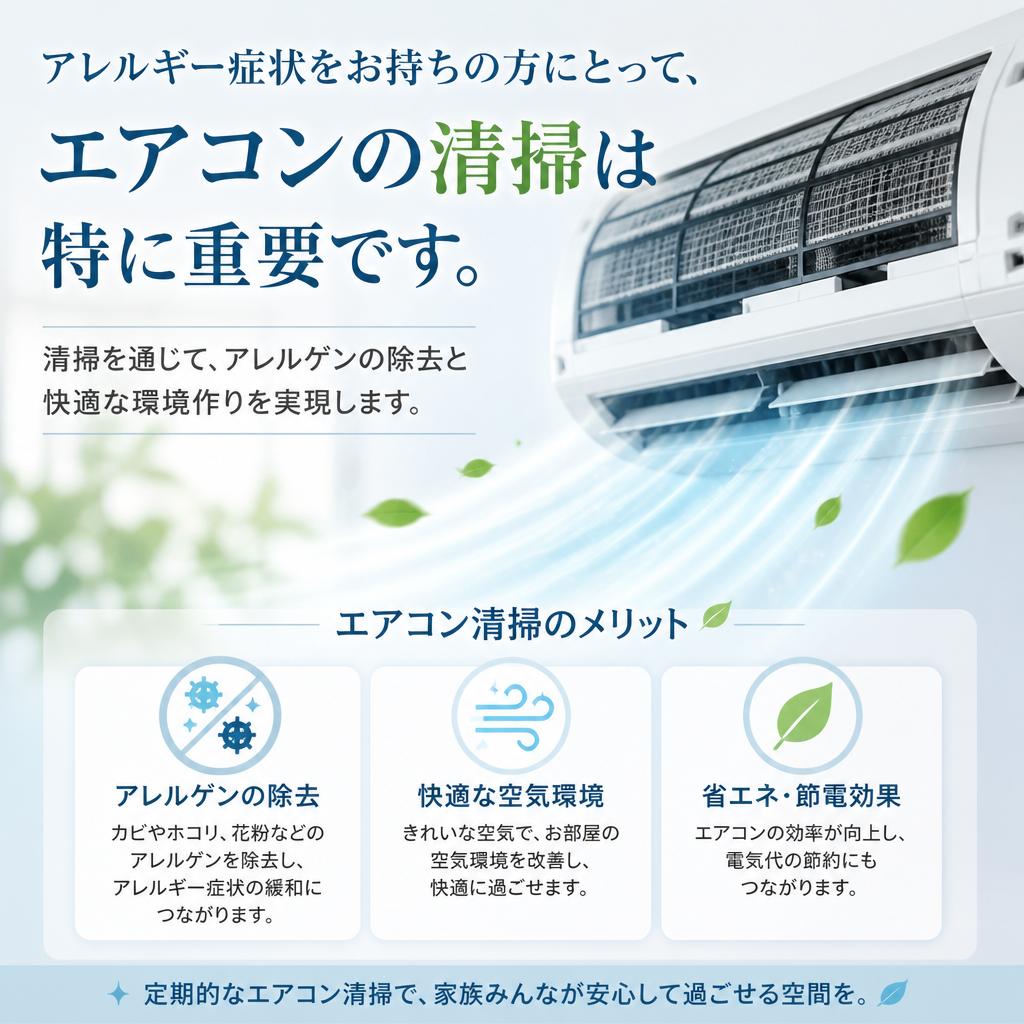 アレルギー対策としての家庭用エアコン清掃
